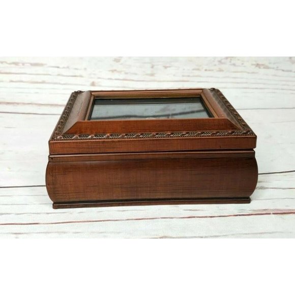 Rare Design Small Wooden Velvet Interior Picture Frame & Jewelry Box - Picture 2 of 12